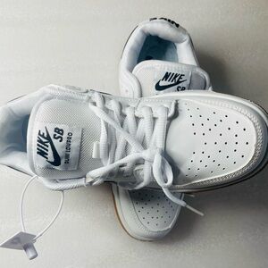 Nike Kids White Sneakers with Gum Outsole